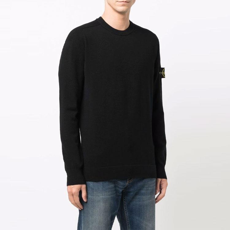 STONE ISLAND 508A1 Толстовка из эластичной шерсти Черный Мужская уличная одежда 7515508A1-V0029