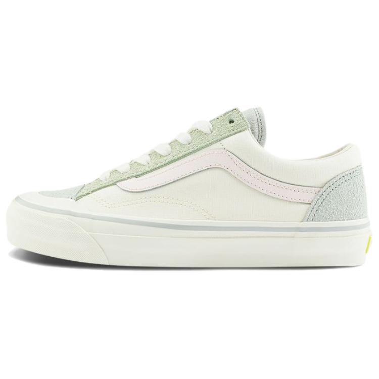 Vans Old Skool Reissue 136 Small Earth Round Toe Durable Breathable Low-Top Skate Shoes Unisex Sneakers White Green Pink VN000MT6BGK