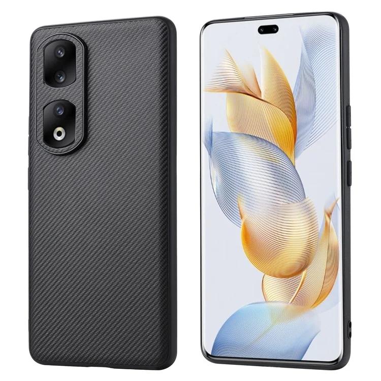 Серия TC для Honor 90 Pro Текстурированный чехол из ТПУ с покрытием из искусственной кожи Противоударный чехол для мобильного телефона