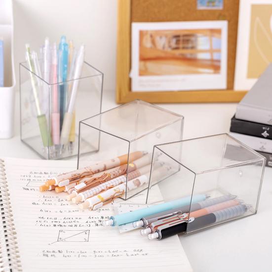 Pen Holder Multifunctional Transparent Visible Large Capacity Acrylic Stationery Makeup Brush Pencil Storage Box Home Supplies