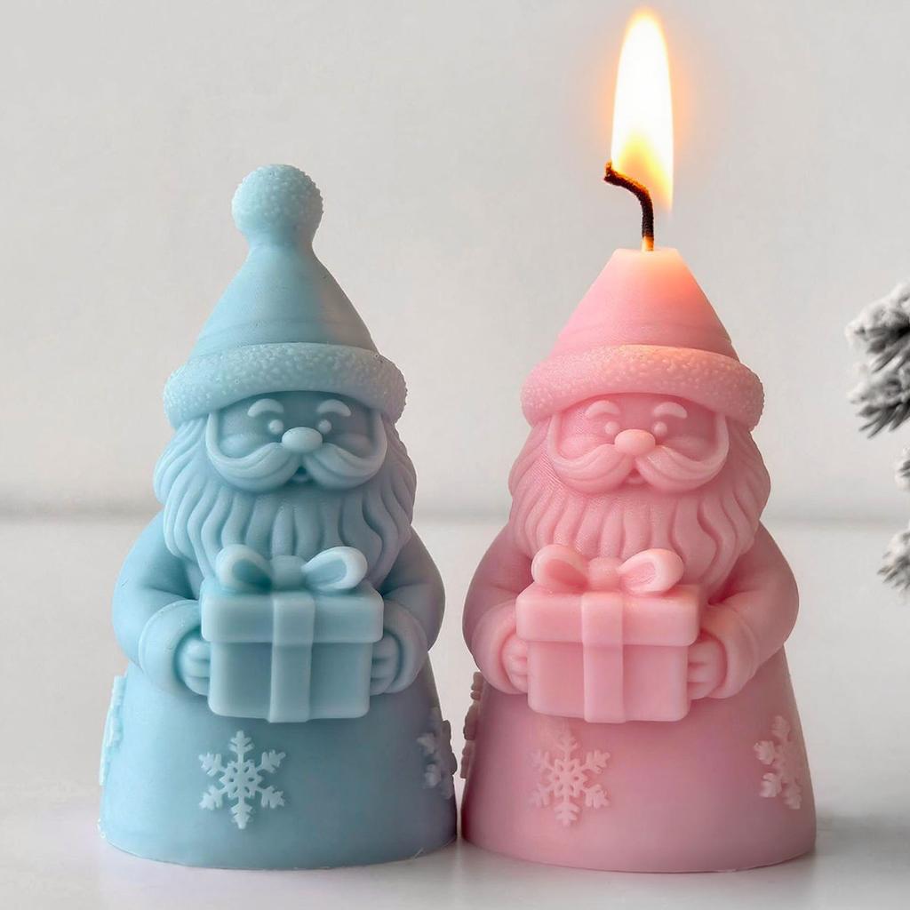Santa Clause Candle Silicone Mold Multipurpose Silicone Mould for Making Candle Soap Holiday Decoration Epoxy Resin