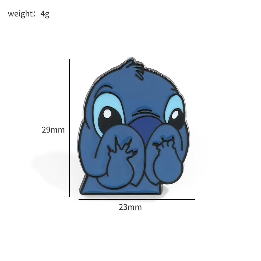 MINISO Креативная брошь с мультяшными персонажами, персонализированный эмалевый значок Стич, аксессуары для рюкзака и одежды, металлическая значок, подарок