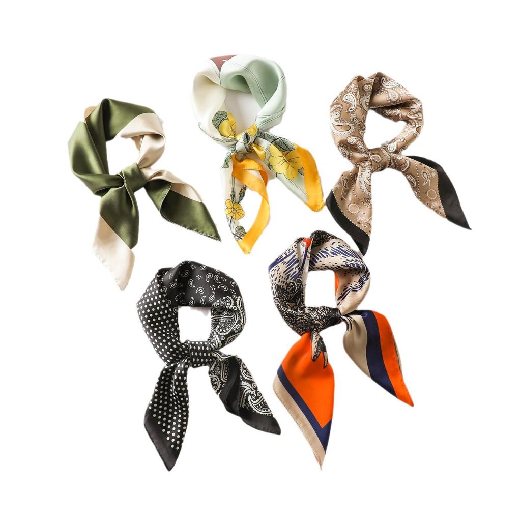 70cm Korean-Style Silk Square Scarf: Fashionable, Versatile Neck Protection and Decorative Accessory