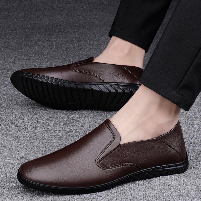 2024 Новые мужские мокасины из натуральной кожи коричневого и черного цвета из коровьей кожи, удобная обувь для взрослых, офисные мужские мокасины с полыми стенками, обувь для вождения