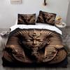 Ancient Egyptian Pharaoh Print Bed Three-Piece Set, Bedding, Digital Printing Bedding