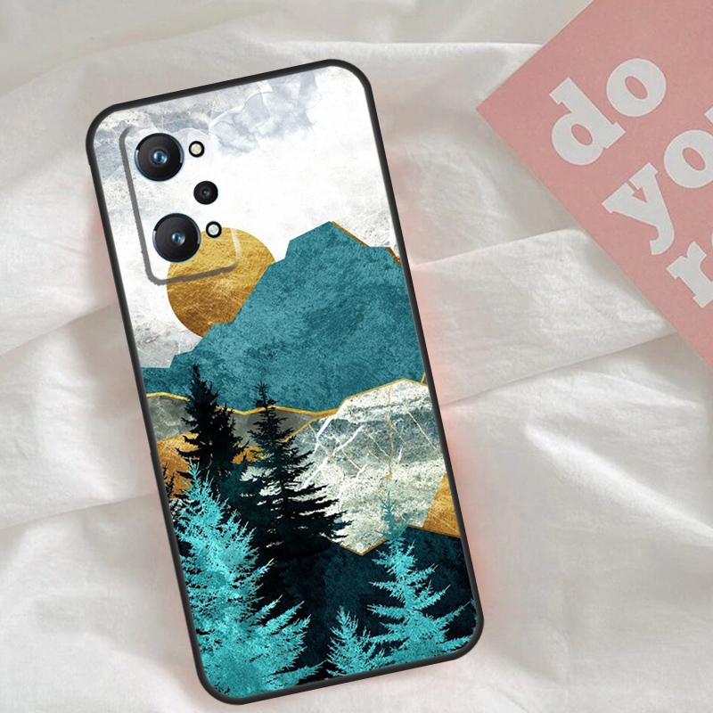 Золотой Пейзаж Чехол Для Realme C51 C75 C63 C61 C55 C53 C35 C65 C67 C71 15 11 12 13 14 Pro Plus GT6 GT7 Pro