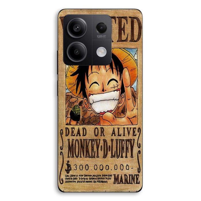 Coque de téléphone - MANIACASE - Xiaomi Redmi Note 13 5G - Silicone TPU - Noir - One Piece Wanted Poster (Monkey D. Luffy)