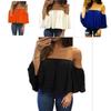 Premium Quality Fashion Women's Summer Off Shoulder Long Sleeve Casual Blouse