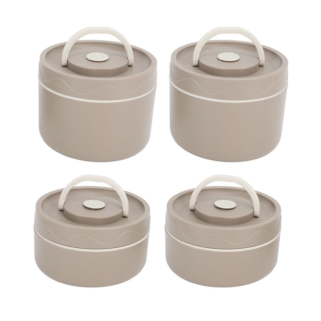 Изолированный контейнер для обеда из нержавеющей стали 304, герметичный, портативный, круглый, термоконтейнер для бэнто с крышкой