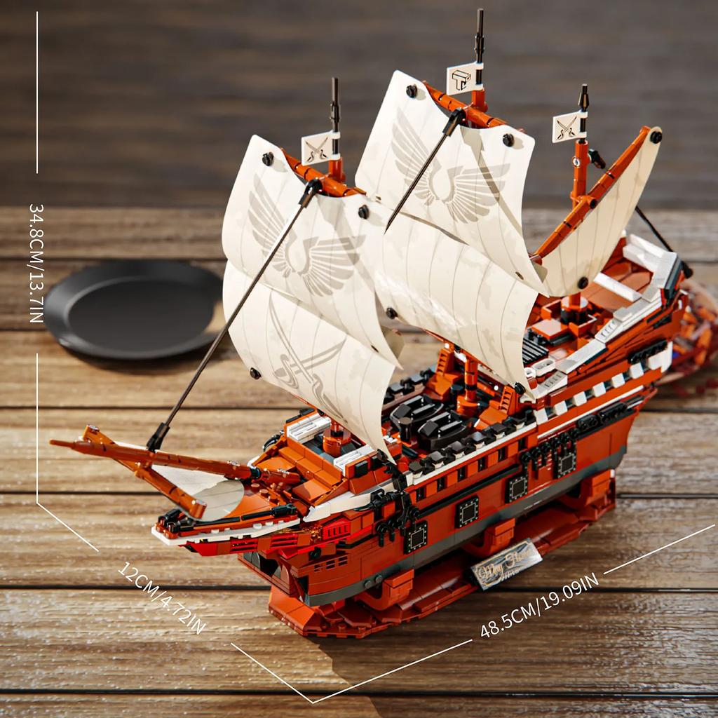 2000+ ШТ. MOC Серия Пиратских Кораблей Строительные Блоки Модель С Освещением Сборка Детские Игрушки Подарок Домашние Украшения