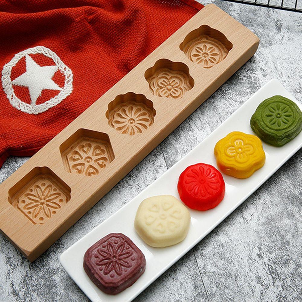 Mould Press Mid-autumn Festival 5 Flower Moon Cake Mold Cake Mold Baking Mold Decorating Tools
