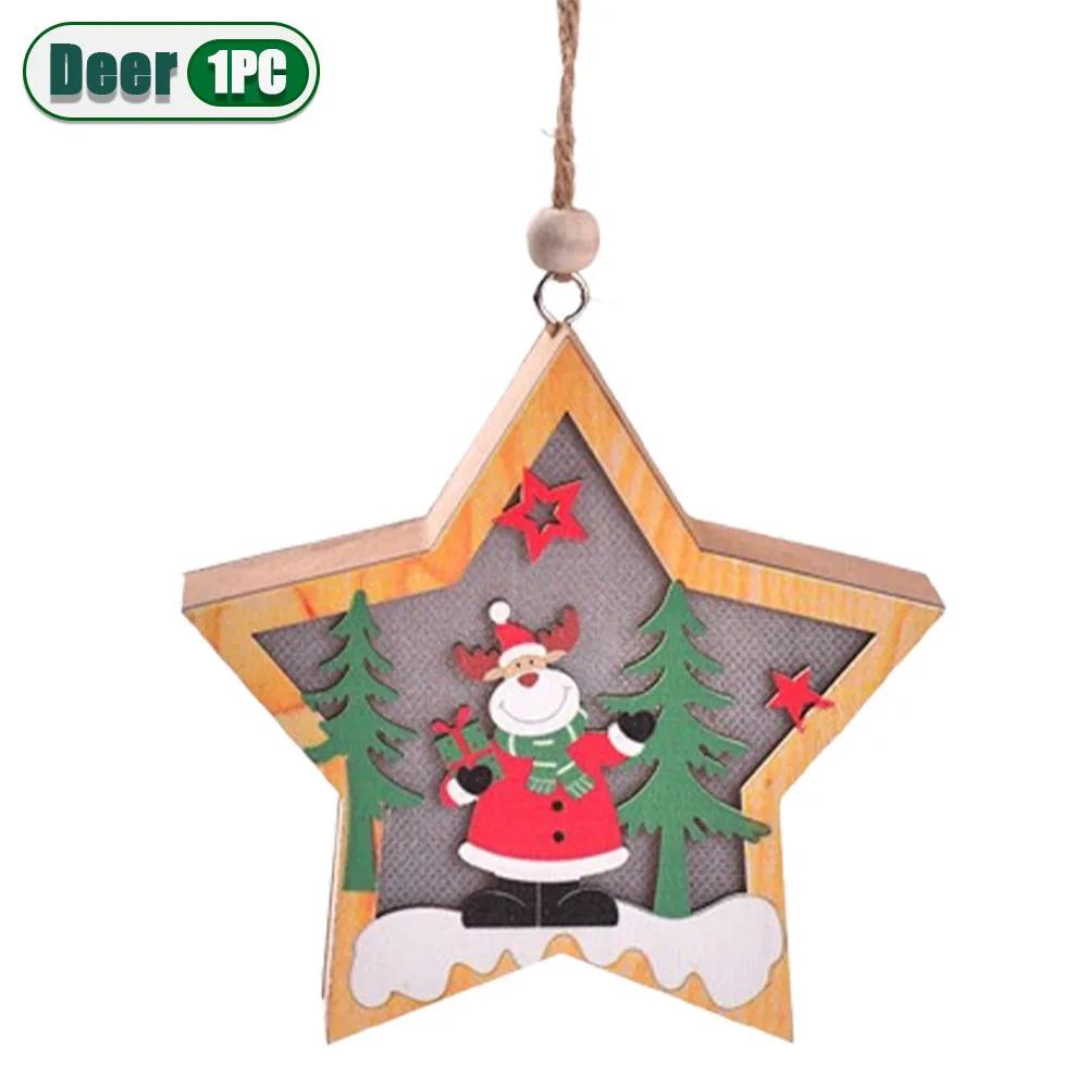 Christmas Decoration LED Illuminated Christmas Tree Hanging Santa Claus Snowman Deer Night Lights Christmas Decoration Hanging