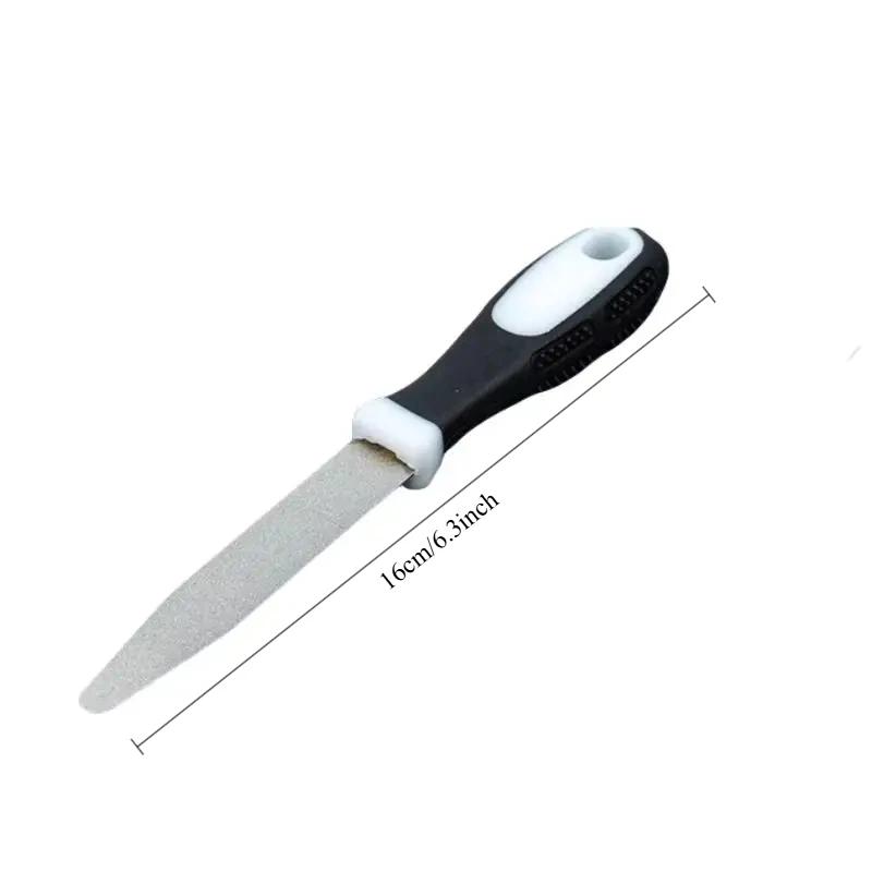 Алмазная точилка для ножниц, ножей, стержень, зернистость, напильник, садовые инструменты, двусторонняя, плоская, изогнутая конструкция, ручная точилка, товары для дома