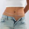 SHIXIN 3 Pcs/Set Hip Hop Multi Layer Flat Snake Chain Belly Waist Chain for Women Sexy Summer Beach Bikini Body Jewelry Y2K