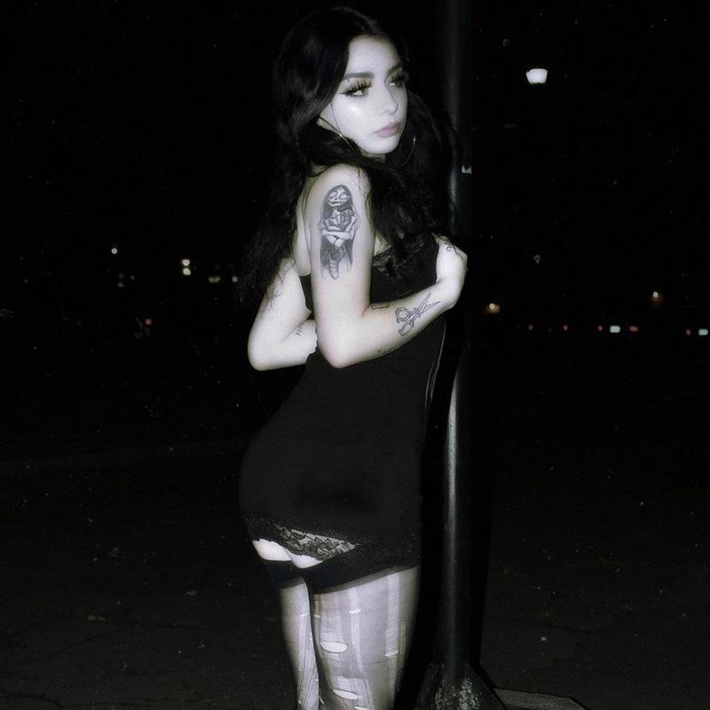 AltGoth Cyber Punk Gothic Dress Women Streetwear Harajuku Skull Printed Sleeveless High Waist Bodycon Dress Grunge Rave Outfits