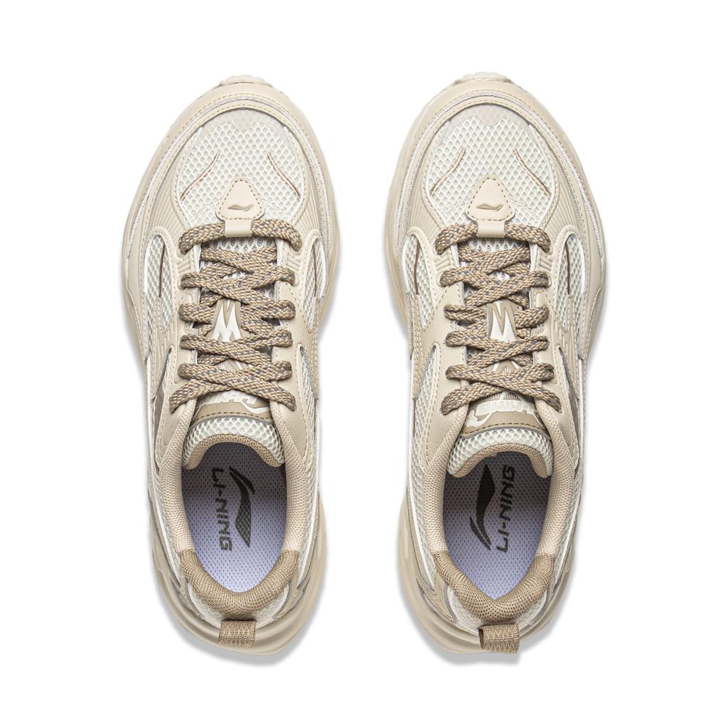 Li Ning Meteor Versatile Retro Dad Shoes Thick Sole Height Increasing Shock Absorption Non-Slip Wear-Resistant Support Low-Top Casual Shoes AGCV358-3