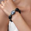 Irregular Imitation Marble Oval Acrylic Beads Bracelets Smudging Elastic Beaded Strand Bracelet Bangles Trendy Stack Jewelry D