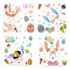 4Pcs PVC Window Eggs Bunny Electrostatic Sticker Reusable Easter Supply Mural Party Wall Decals Home Ornaments