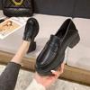 Platform Loafers Women's Spring and Autumn 2025 New One-pedal Small Leather Shoes Wind Flat-soled Single Shoes