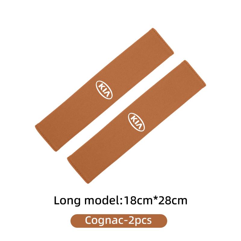 For KIA Suede Car Seat Safety Belt Shoulder Protection Mat Badge Accessories Cerato Proceed Venga Stonic Picanto Sorento Stinger