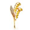 Lovely Rhinestone Wheat Flower Brooches Pins For Women Unisex 4-color Plants Party Casual Brooch Gifts