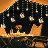 1Pc  LED Star Curtain Decorative Light Moon Castle Light String Colorful Light Flashing Light String Full of Stars Room Decoration