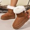 Fashion Women Boston Boots Snow Boots Winter 2024 New Platform Boots Cashmere Warm Thick Soles Cotton Shoes for Women Zapatos De Mujer
