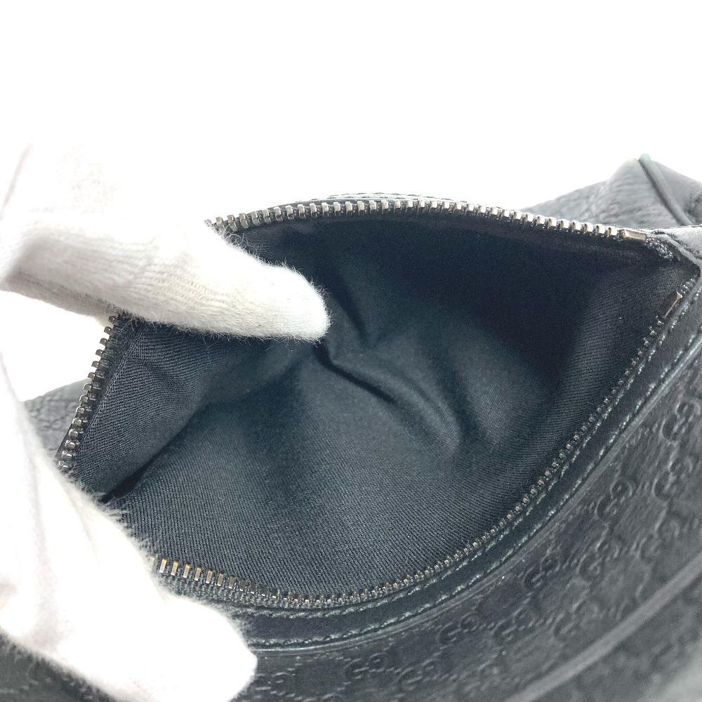 GUCCI  419775 Guccissima GG logo Clutch bag pouch with handle Sima leather Black
