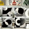 Modern Abstract Minimalist Geometric Black and White Pillow Cover, Sofa Chair Cushion Cover, Bedroom Room Decoration