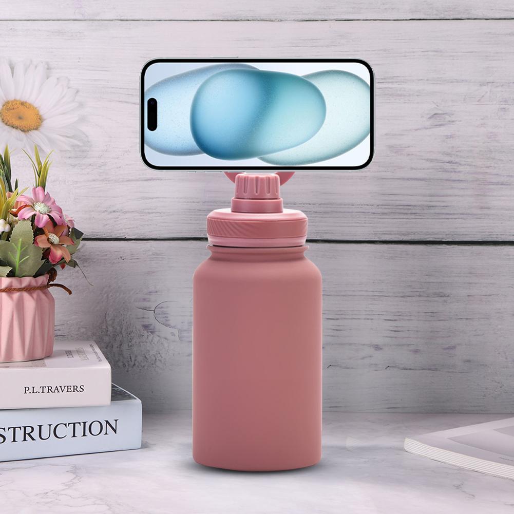 650 мл Герметичная Термобутылка с Вращающимся Держателем для Телефона из Нержавеющей Стали, Двухслойный Вакуумный Стакан для Активного Отдыха
