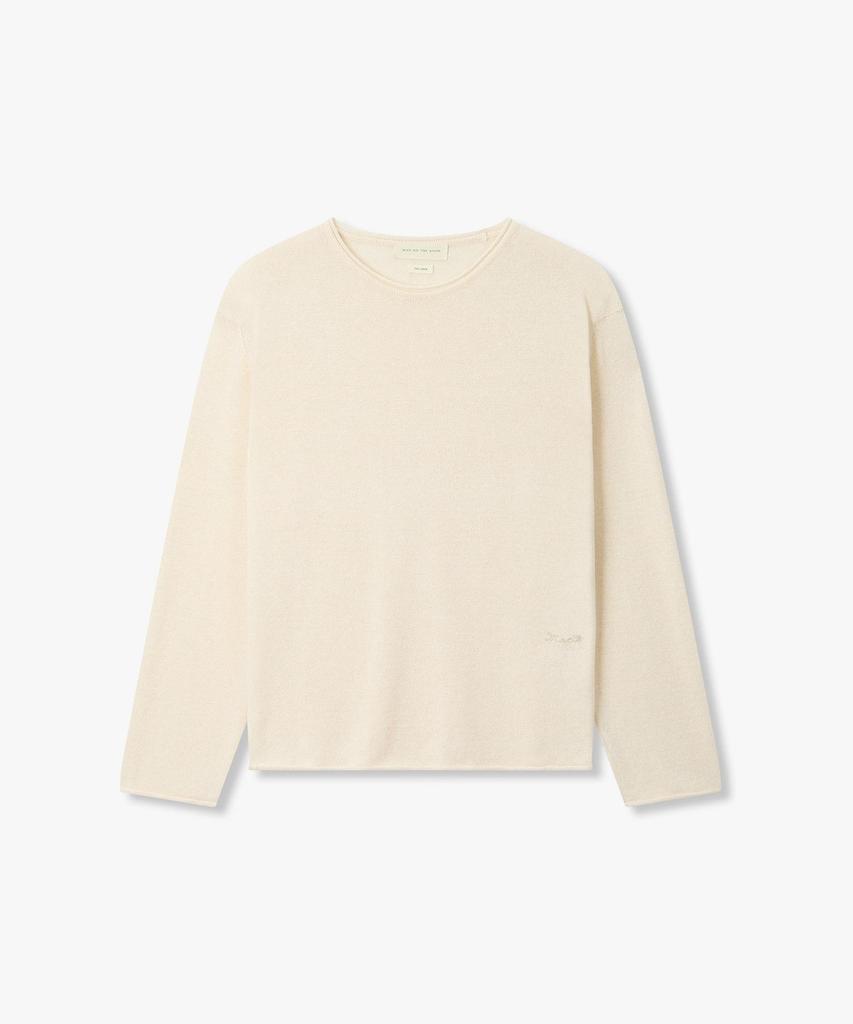 MAN ON THE BOON Rolled Edge Linen Blend Knit_Cream 4716113014