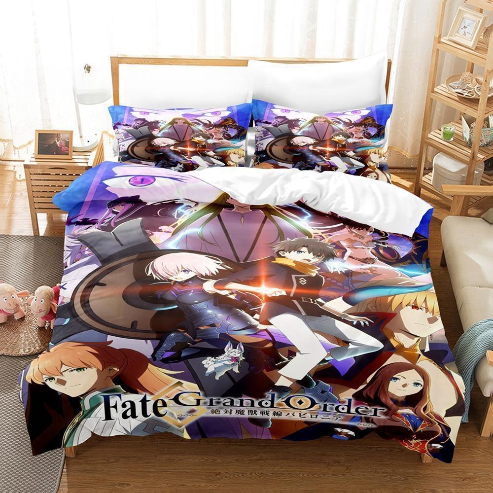 3D Принт Аниме Простыня Fate Grand Order Постельный Набор Односпальный Полутораспальный Двуспальный Кинг-сайз Набор для Кровати Взрослый Детский Спальня Комплекты Пододеяльников
