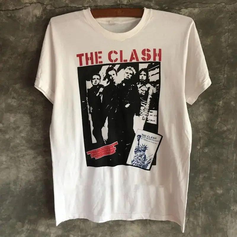 The Clash London Calling Band T-Shirt Unisex Cotton Tee Summer Men's and Women's Loose and Breathable T-shirt Top