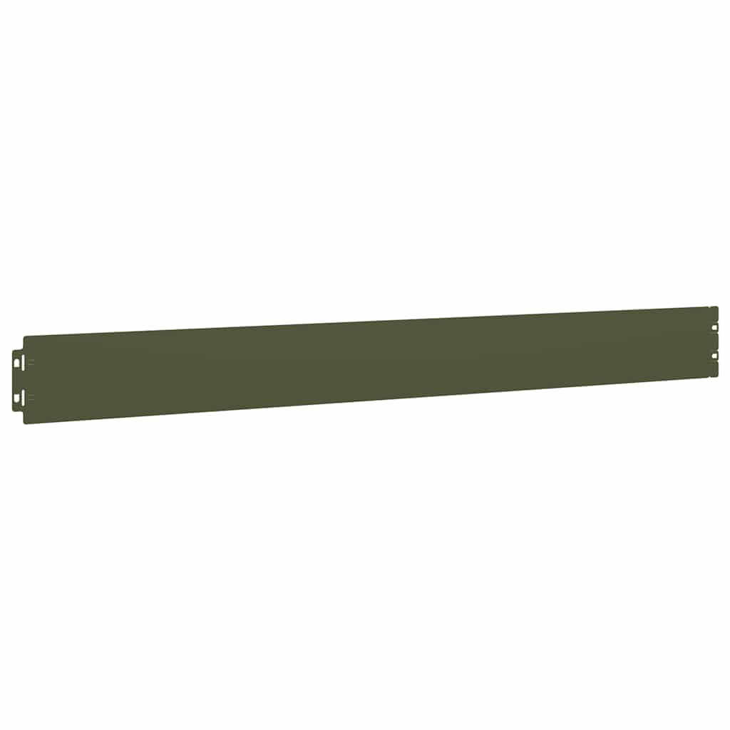 Lawn Edging Set 10 pcs Olive Green 10 * 103 cm Cold Rolled Steel