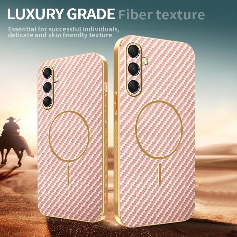 For Samsung Galaxy A16 4G/A16 5G Phone Case Carbon Fiber Textured Electroplated TPU Back Cover