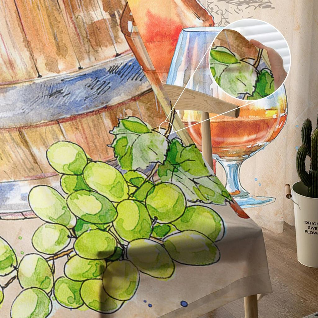 Осенняя винная бочка Ретро Тюлевые шторы для гостиной Прозрачная занавеска для спальни Рождественские жалюзи Вуаль Шторы