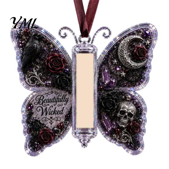 Graduation Money Gift Box Acrylic Butterfly Cash Ornament, Christmas Halloween Holder with Clear Rolled Bill Storage Container Compartment,