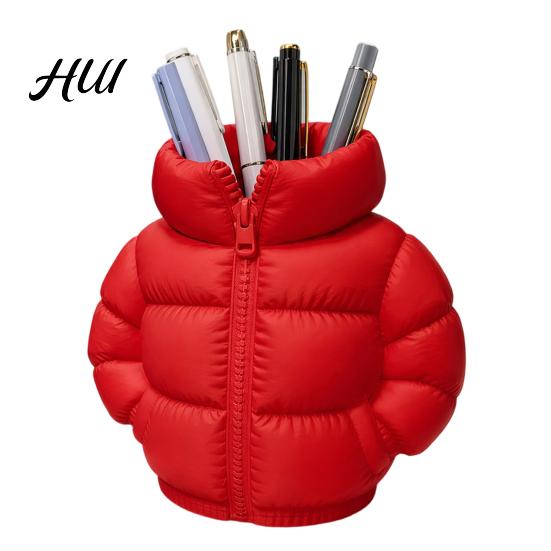 Durable Pen Cup Rainbow Down Coat Holder, 3D Printed Puffer Jacket Holder Desk Organizer, Creative Storage for Stationery And Brushes Student