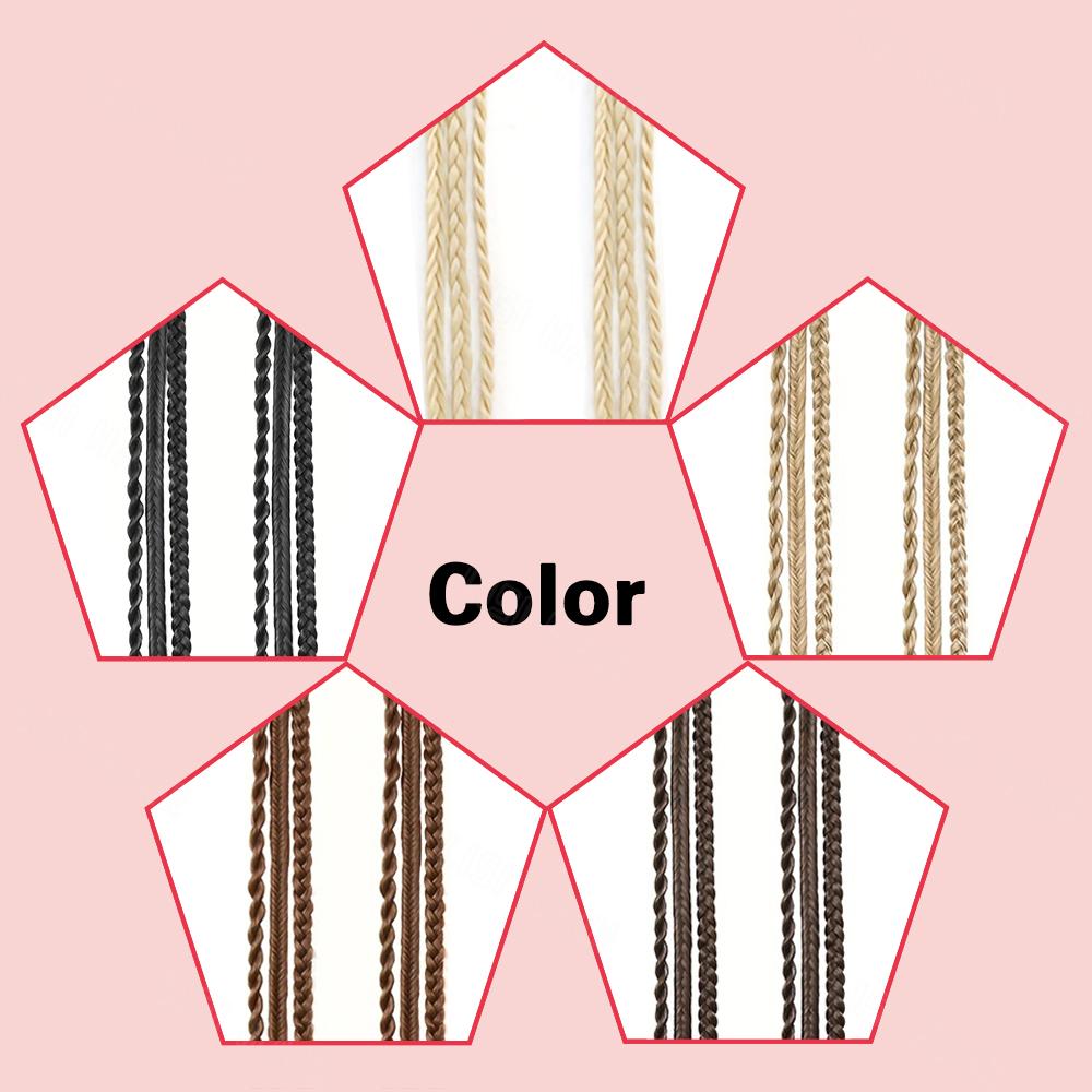 MISS WIG Braid Clip In Hair Extensions 2Pcs Braids Long Synthetic Ponytail Hairpieces Hair Clips Hair Accessories For Women Girls Daily Cosplay