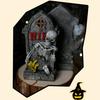 Halloween Tombstone Statue Decoration Spooky Resin RIP Skeleton Gravestone Figurine for Halloween Garden Outdoor Decor