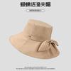 Bucket Hat Female Bow Letter Face Covering Sunscreen Basin Hat Outdoor Eaves UV Protection Versatile Sun Hat