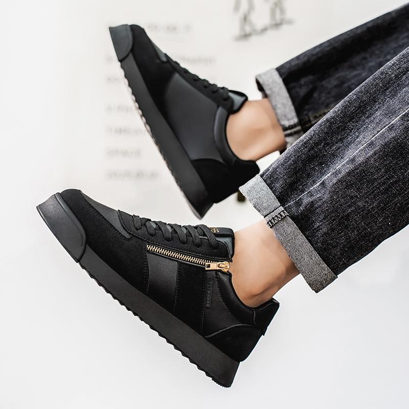 Дизайнерская мужская обувь Слипоны Лоферы Боковая молния Дышащие Модные Нескользящие Для улицы Преппи Повседневные Кроссовки для выпускной церемонии