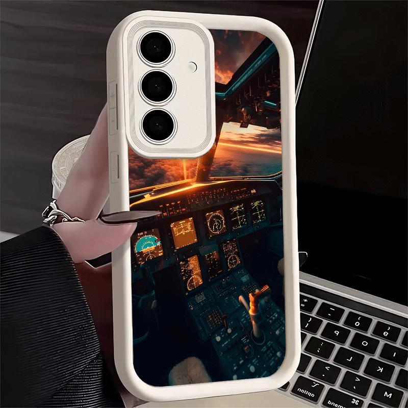 Phone Case for Samsung Galaxy S26 S25 Ultra S24 FE Aviation Aeroplane Pilot Cockpit Shell S23 Plus S22 + S21 S20 5G Soft Silicon