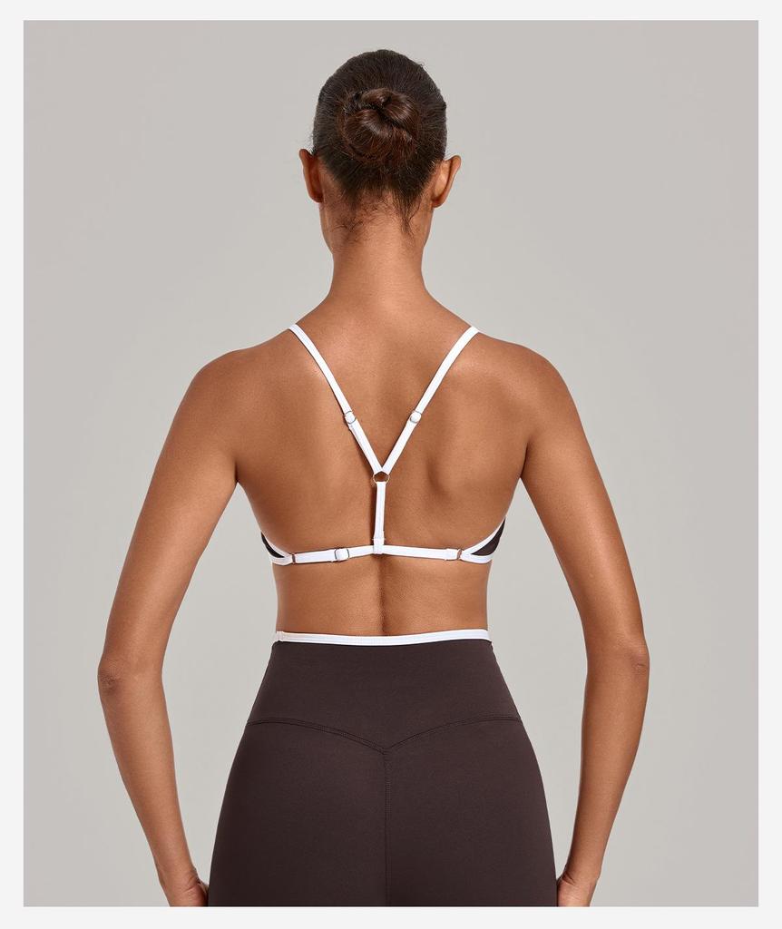 Спортивный топ для йоги Color Block Nude с перекрестной спиной, вырезами, регулируемыми бретелями - Носимый на улице Спортивный бюстгальтер 2552