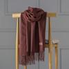 Cashmere Scarf Women's Autumn and Winter Solid Color Tassel Shawl Thickened Warm Scarf