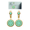 [N6247] - Gold Plated 'Navajos' Turquoise Gold Earlobes - 7 Mm