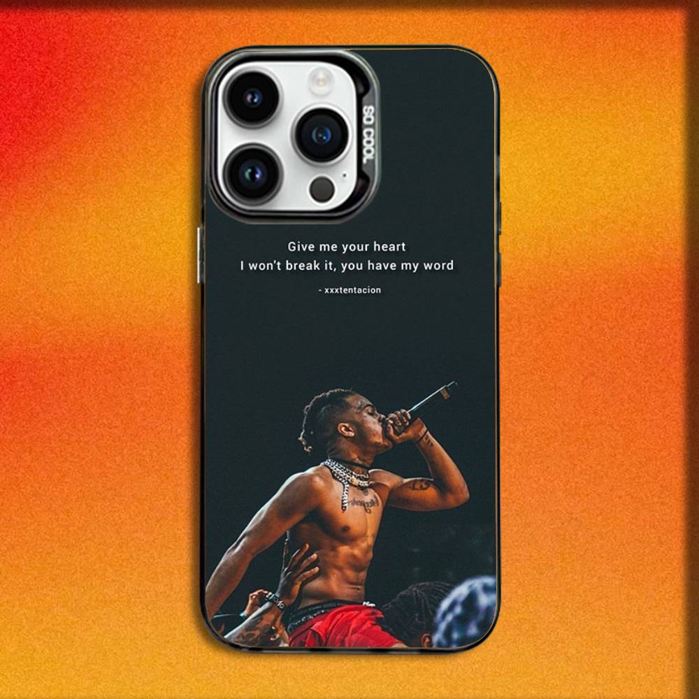 Чехол для телефона рэпера-певца X-XXXTENTACION для iPhone 16,15,14,13,12,11,Mini,Pro,E,MAX Черный Конфетный Матовый Ударопрочный Чехол