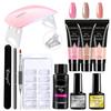 Набор гелей для ногтей, 6 Вт, светодиодная лампа для маникюрного набора, набор для быстрого наращивания ногтей, гель-акриловые строительные полигели, набор инструментов для дизайна ногтей, набор инструментов
