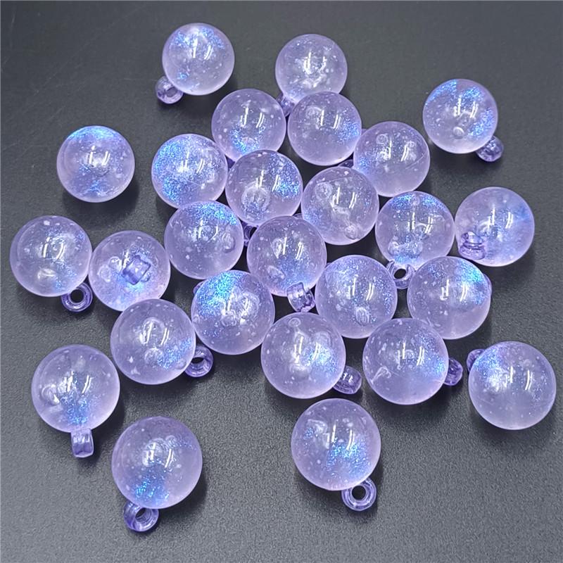 Beads Fine Shimmer Luminous Acrylic Materials DIY Accessories 10Pcs Handmade Round Creative Bubble Bracelet Necklace Making Pendant