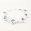 Natural Sky Blue Topaz Gemstone 925 Sterling Silver Boho Jewelry Bracelet 9" RB-9-4